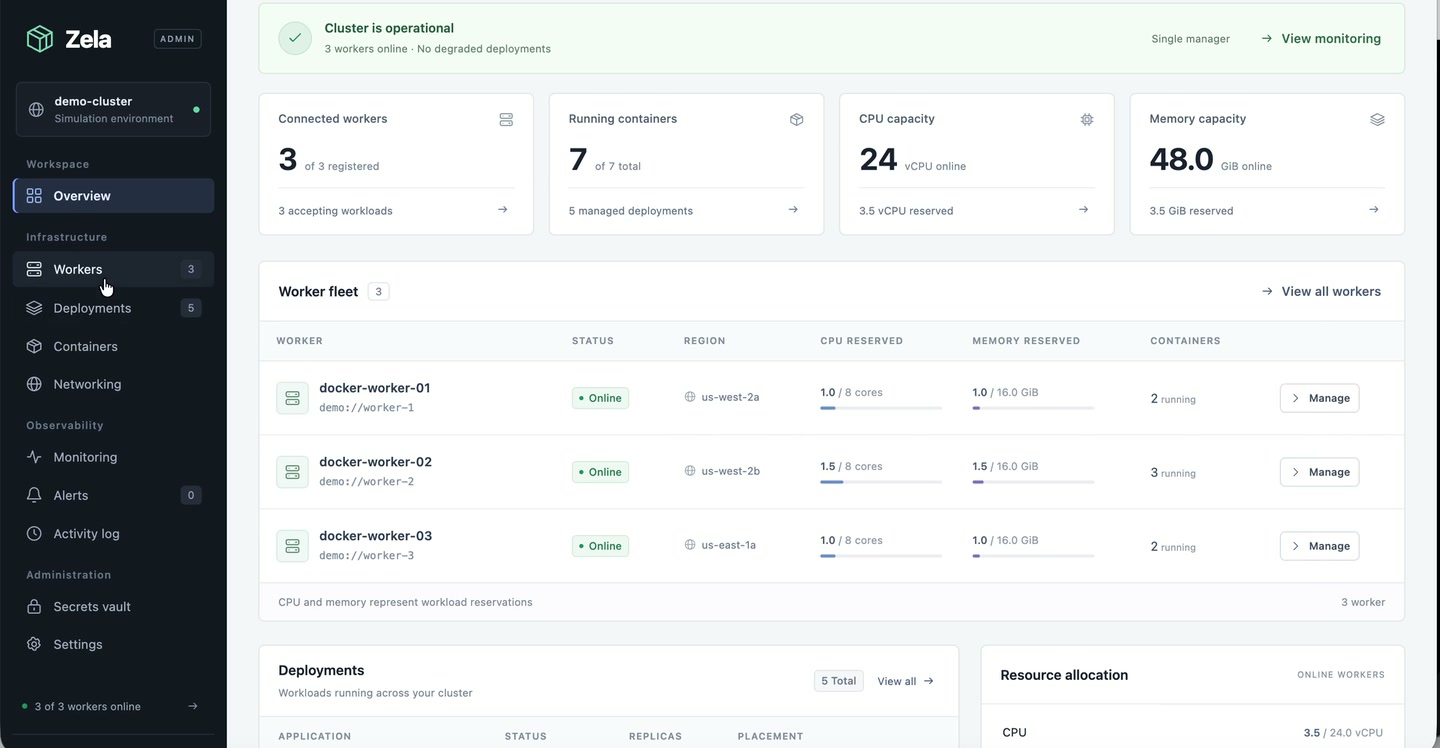 Zela demo worker inventory